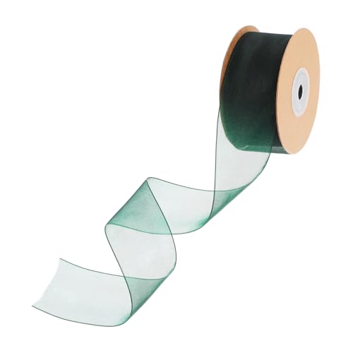 PATKAW 1 Rolle Schneegarnband Bänder Für Haarschmuck Blumenbänder Grüne Stirnbänder Herzförmige Kästen Selbstklebendes Puppenhaus Schleifenbänder Transparente Bänder Chiffon Dark Green von PATKAW