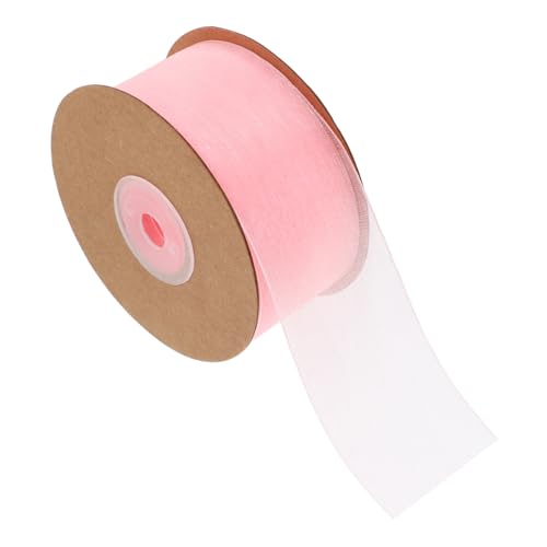 PATKAW 1 Rolle Schneegarnband geschenkband Partydekoration Bastelmaterialien Festliche Stirnbänder Puppenhaus-Tapete im Maßstab 1 12 Cartoon-Korb Straußbänder Feiertagsbänder Chiffon Rosa von PATKAW