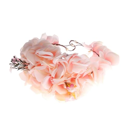 PATKAW 1 Satz Brautkranz Band Stift Bauch Kopfbedeckung Braut- Kopfkettenschmuck Für Frauen Tiara Blumen Zubehör Stirnbänder Haarschmuck Handgelenk Corsage Rosa Eisen von PATKAW