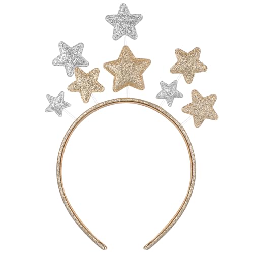 PATKAW 1 Stück Glitzerndes Stern-Stirnband Weihnachts-Pentagramm-Kopfbedeckung Halloween-Feiertags-Festival-Haarschmuck Für Mädchen Kinder Frauen Neujahrs-Kopfschmuck Für Erwachsene von PATKAW