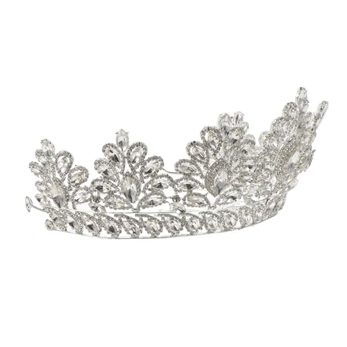 PATKAW 1Stk Brautkrone Stirnband Hochzeitskopfschmuck Kopfschmuck für Mädchen prinzessinen krone prinzessinnen krone Brautdiadem Mädchen Tiara Kopfschmuck Braut-Tiara Legierung Silver von PATKAW