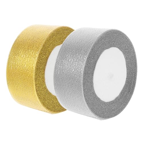 PATKAW 2 Rollen Polyester Party Dekorationsbänder Kartenband Band Für Hochzeiten Glitzerndes Stoffband von PATKAW