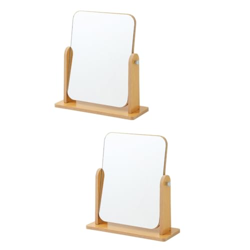 PATKAW 2St Schminkspiegel aus Holz Verstellbarer Schreibtisch Make-up-Waschtisch kosmetikspiegel Vanity Mirror klapptisch zierleisten Holz kommode Vintage-Spiegel Desktop-Spiegel hölzern von PATKAW