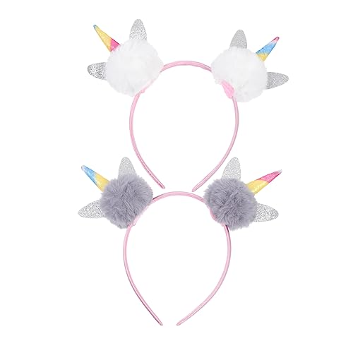 PATKAW 2St einhorn stirnband Mädchenspielzeug Haarschmuck Handtuch Stirnband silvester kopfschmuck party kopfschmuck kleider Fotografie-Requisiten Einhorn-Cosplay-Kopfschmuck Plüschstoffe von PATKAW