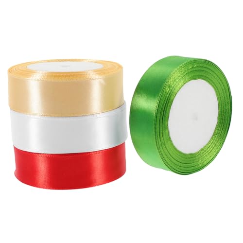 PATKAW 4 Rollen verpackung Band Bänder seidenband ribbon bandalette geschenksbandset Dekorationsband Multifunktions-Bastelband Geschenkverpackungsband Geschenkband Polyester von PATKAW