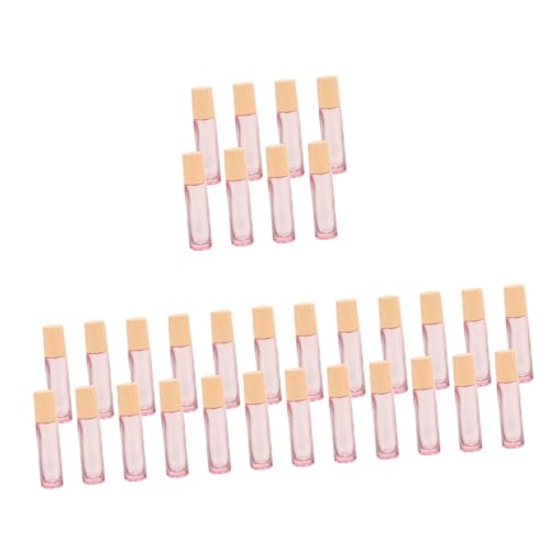 PATKAW 4 Sätze Abfüllung Ätherischer Öle Kosmetikbehälter Cosmetic Container Roll-on Flasche Reiseflasche Pumpe Duftöl Sirup Halter Für Ätherische Öle Parfümflaschen Glas Rosa 8 Stück * 4 von PATKAW