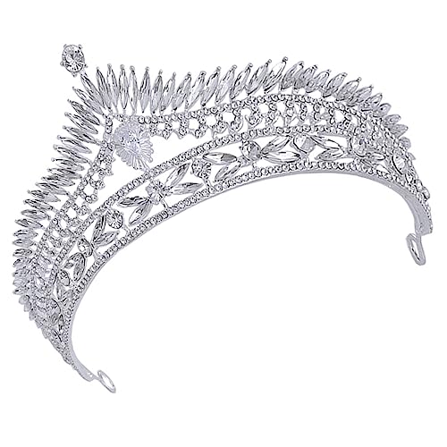 PATKAW Krone Braut Schärpe königlich Strumpfband Kostüm Brautjungfer haaraccessoires hair jewellery tragegurte kopfhoerer Haarschmuck für die Braut Cosplay-Zubehör Zinklegierung Silver von PATKAW