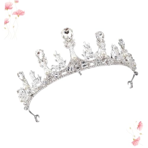 PATKAW Strass Krone Braut Kopfschmuck Braut Strass Stirnband Kunstperlen Kristalle Brautkrone Hochzeits Stirnband Perlen Kopfschmuck Hochzeits Kopfschmuck Für Braut von PATKAW