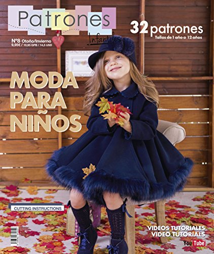 PATRONESMUJER Magazin für Kinder, Nr. 8, Schnittmuster für Kinder, Mode, Herbst/Winter, 32 Muster, Mädchen, Jungen, mit Schritt-für-Schritt-Video-Schritt-Tutorials (YouTube). von PATRONESMUJER