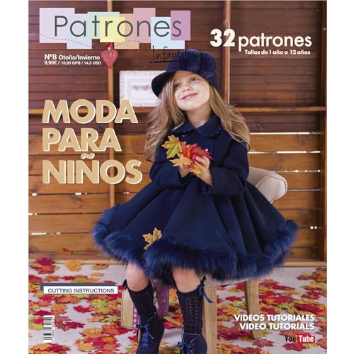 PATRONESMUJER Magazin für Kinder, Nr. 8, Schnittmuster für Kinder, Mode, Herbst/Winter, 32 Muster, Mädchen, Jungen, mit Schritt-für-Schritt-Video-Schritt-Tutorials (YouTube). von PATRONESMUJER