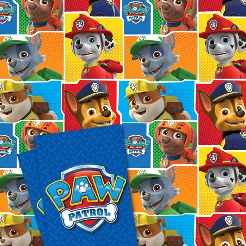 Offizielles Paw Patrol Geschenkpapier, 2 Bögen und 2 Etiketten, mehrfarbig, Einheitsgröße von PAW PATROL