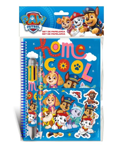 PAW PATROL - Schreibwaren-Set für Kinder, Notizbuch, A5, Bleistift, Stift, Radiergummi, Miniblock, Sticker von PAW PATROL