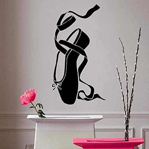 Wandaufkleber, Ballett Wandtattoos Spitze Ballettschuhe Ballett Mädchen Zimmer Tanz Sportfiguren Vinyl Wandaufkleber Kinder Babyzimmer Wandbild 74 * 38Cm von PAWANG