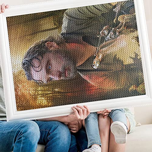 PAWCA 3D DIY Diamond Painting Set, Filmfigur The Walking Dead Runder Diamant-Kreuzstich, handgestickte Familie Wanddekoration Malerei（Runder Diamant30x40cm） von PAWCA