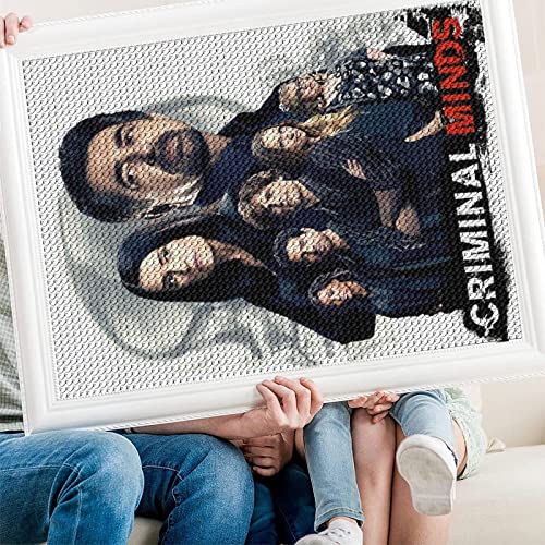 PAWCA 5D DIY Diamond Painting, Criminal Minds Runder Diamantkreuzstich, EIN kompletter Satz Kits, Geschenke für die Inneneinrichtung（Runder Diamant30x40cm） von PAWCA