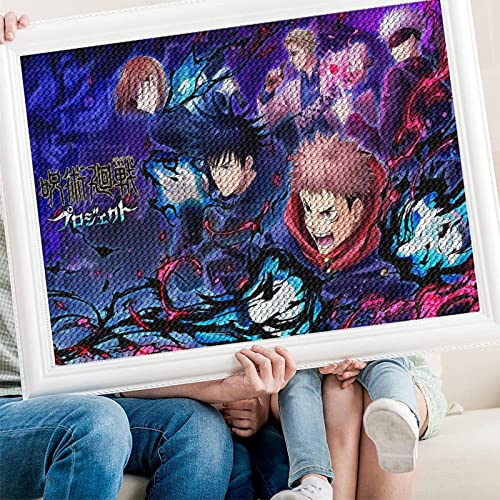 PAWCA 5D DIY Diamond Painting,Anime Jujutsu Kaisen,Handgefertigtes Stickerei-Set Kreuzstich-Set Strass Heimdekoration Wandräume Wohnzimmer Schlafzimmer Arbeitszimmer(round drill)-30x40cm von PAWCA