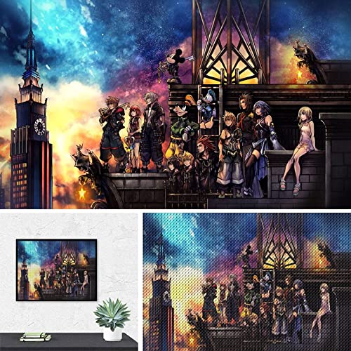 PAWCA 5D DIY Diamond Painting,Anime Kingdom Hearts,Stickerei Kreuzstich Mosaik Home Decor-30x40cm von PAWCA