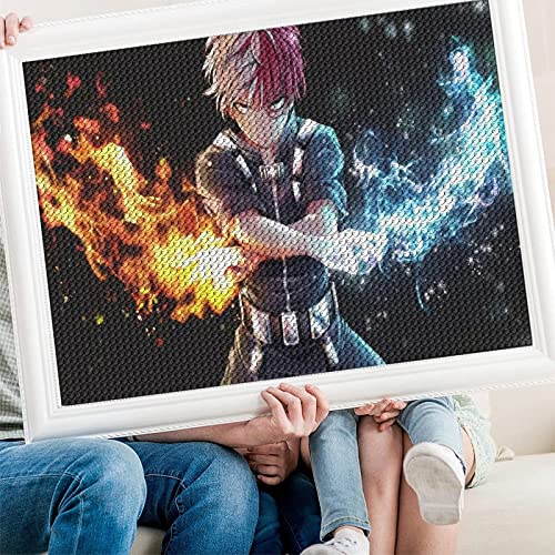 PAWCA 5D DIY Diamond Painting,Anime My Hero Academia,Stickerei Kreuzstich Vollquadratisch Rund Strass Diamant Mosaik Home Decor(round drill)-50x60cm von PAWCA