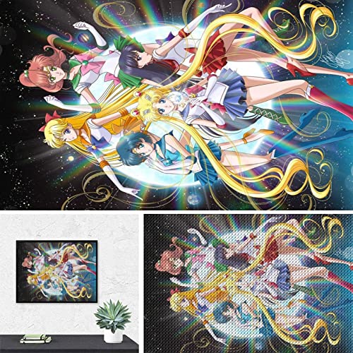 PAWCA 5D DIY Diamond Painting,Anime Sailor Moon, Diamond Painting Stickerei Kit Diamond Cross Stitch Full Diamond Mosaik Home Decor-50x50cm von PAWCA