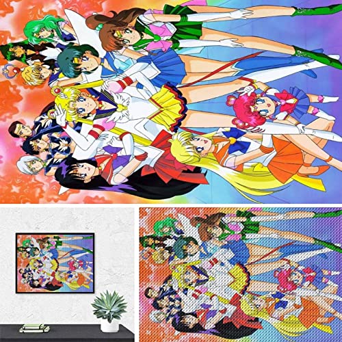 PAWCA 5D DIY Diamond Painting,Anime Sailor Moon,Stickerei Kreuzstich Mosaik Home Decor-40x50cm von PAWCA