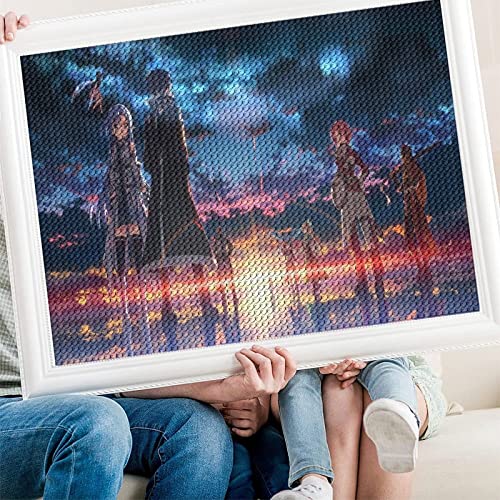 PAWCA 5D DIY Diamond Painting,Anime Sword Art Online,Handgefertigtes Stickerei-Set Kreuzstich-Set Strass Heimdekoration Wandräume Wohnzimmer Schlafzimmer Arbeitszimmer(round drill)-50x50cm von PAWCA