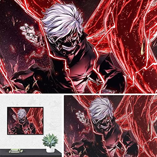 PAWCA 5D DIY Diamond Painting,Anime Tokyo Ghoul,Stickerei Kreuzstich Vollquadratisch Rund Strass Diamant Mosaik Home Decor(round drill)-30x40cm von PAWCA