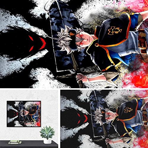 PAWCA 5D DIY Diamond Painting,anime black clover,Crystal Strass Cross Stitch Kit, Mosaik-Handwerk für die Heimdekoration(round drill)-30x40cm von PAWCA