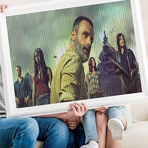 PAWCA 5D DIY Diamond Painting Kit, Filmcharakter The Walking Dead Diamant-Kreuzstich, Mosaik-Hauptdekorations-Malerei（Runder Diamant30x40cm） von PAWCA