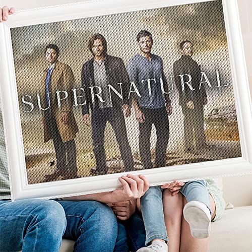 PAWCA 5D DIY Filmplakat Supernatural Diamond Painting, Kristall Strass Kreuzstich Kit, Mosaic Crafts Home Decoration（Runder Diamant50x60cm） von PAWCA