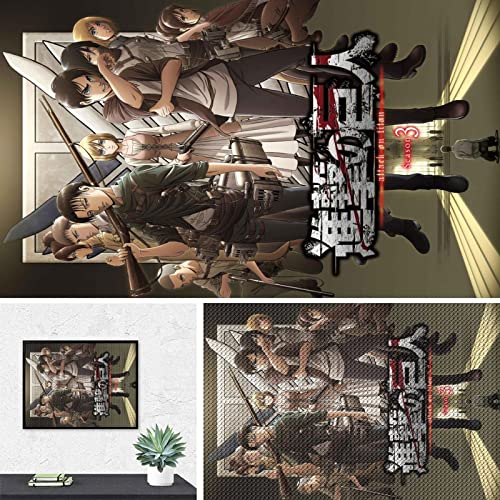 PAWCA 5D Diamond Painting,Anime Attack On Titan,DIY Mosaik Kreuzstich Diamant Malerei Set Handwerk Geschenk Wohnkultur-40x50cm von PAWCA