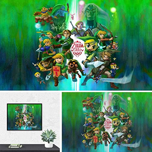 PAWCA 5D Diamond Painting Kits für Erwachsene und Kinder,The Legend Of Zelda,Drill Diamond Arts Malen nach Zahlen Kits für die Wanddekoration zu Hause(round drill)-30x40cm von PAWCA