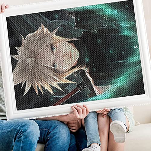 PAWCA 5D Diamond Painting Stickset, Final Fantasy Cartoon-Charakter runder Diamant-Kreuzstich, Mosaik Handwerk dekorative Malerei（Runder Diamant30x40cm） von PAWCA