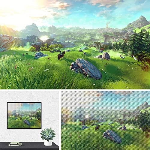 PAWCA 5D Diy Diamond Painting,The Legend Of Zelda,Kreuzstich Diamant ，Mosaik Handwerk Dekorative Malerei(round drill)-30x40cm von PAWCA