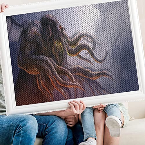 PAWCA 5D Full Diamond Painting Kit,Fantasy Cthulhu,DIY Diamond Strass Painting Kits für Erwachsene Stickerei Kunst Home Decor(round drill)-30x40cm von PAWCA