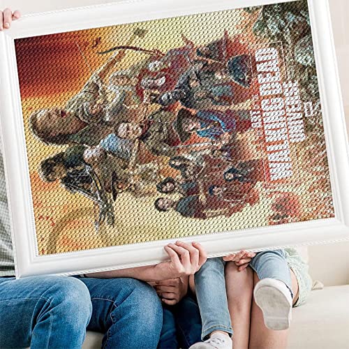 PAWCA 5D diy Diamond Painting The Walking Dead Full Square Diamantstickerei Mosaik Kreuzstichmuster Perlenstickerei Home Deco（Runder Diamant30x40cm） von PAWCA