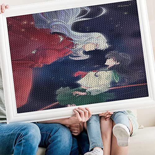 PAWCA Anime InuYasha,5D Diamond Painting Kit Full Drill Diamond Art Crystal Art Kits für Erwachsene Kinder(round drill)-30x40cm von PAWCA