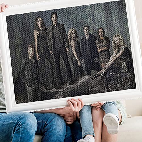 PAWCA DIY 5D Diamond Painting Kits for Adults Kids, The Vampire Diaries,Full Drill Diamond Embroidery Kits Cross Stitch Crystal Rhinestone Pictures Arts Craft Home Wall Decoration（50x60cm） von PAWCA