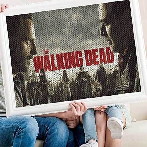 PAWCA DIY 5d Diamantmalerei, The Walking Dead Film, Kreuzstich Volldiamant Kristall Strass Stickerei Bild Handwerk Handwerk Wanddekoration Geschenk（Runder Diamant30x40cm） von PAWCA