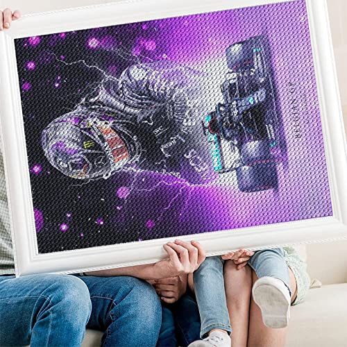 PAWCA Lewis Hamilton Lila Helm,5D Diamond Painting Kit Full Drill Diamond Art Crystal Art Kits für Erwachsene Kinder(round drill)-50x60cm von PAWCA