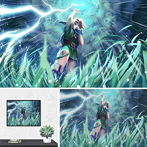 PAWCA The Legend Of Zelda,5D Diamond Painting Kit Full Drill Diamond Art Crystal Art Kits für Erwachsene Kinder(round drill)-50x60cm von PAWCA