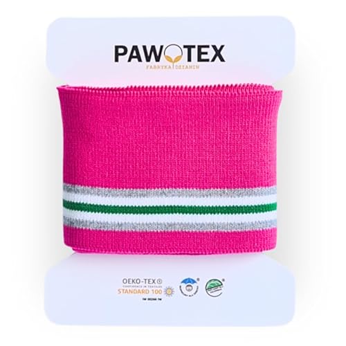 PAWOTEX Bündchenstoff schlauchware Bündchenstoff meterware Strickbündchen Collegebündchen in Rosa Bündchenstoff kaufen Bündchen elastisch 140x7cm von PAWOTEX FABRYKA DZIANIN