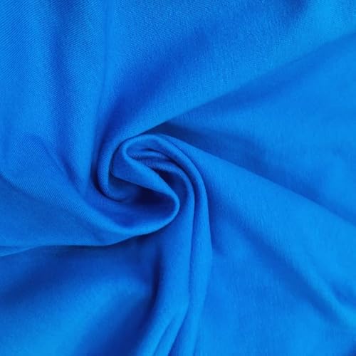 PAWOTEX French Terry Meterware Uni Sweatshirt Baumwollstoff Meterware Stoffe Zum Nähen Sweatshirtstoff Meterware einfarbig Kinder Sweatstoff Meterware 170x0,5 m 280g Farbe: Blau von PAWOTEX FABRYKA DZIANIN