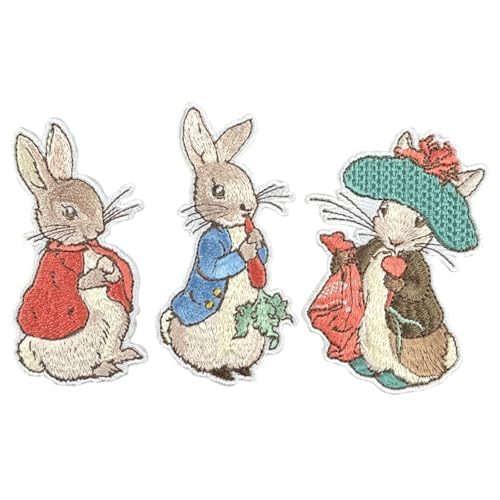 Pawprint Family Peter Rabbit, Flopsy und Benjamin Bunny Aufnäher Set | Offizielles Merchandise von Beatrix Potter's The Tale of Peter Rabbit von PAWPRINT FAMILY