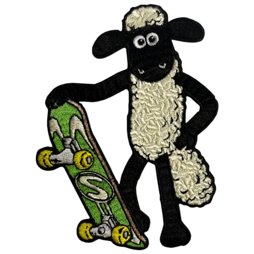 Pawprint Family Shaun Skateboard-Aufnäher zum Aufnähen, offizielles Lizenzprodukt von Shaun das Schaf von PAWPRINT FAMILY