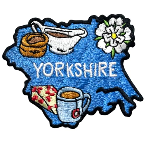 Pawprint Family Yorkshire County Aufnäher zum Aufnähen, Entdecken Sie Großbritannien, zeigen Sie Ihren lokalen Stolz und personalisieren Sie Taschen, Jacken, Decken und mehr von PAWPRINT FAMILY