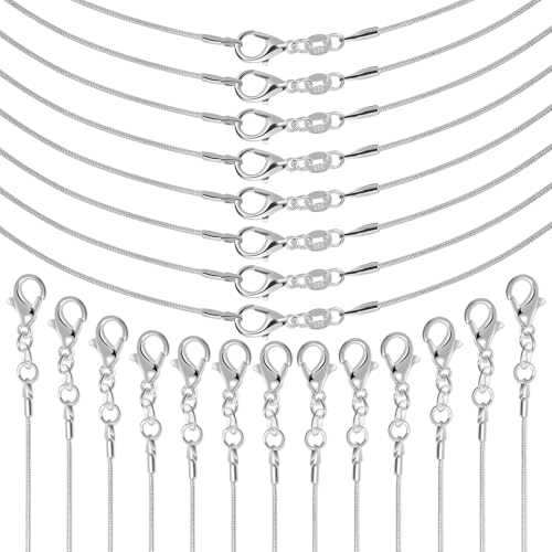 Paxcoo Schlangenketten für die Schmuckherstellung, versilberte Schlangenketten für Halskette, Schmuckherstellung, 1,2 mm, 25 Stück von PAXCOO