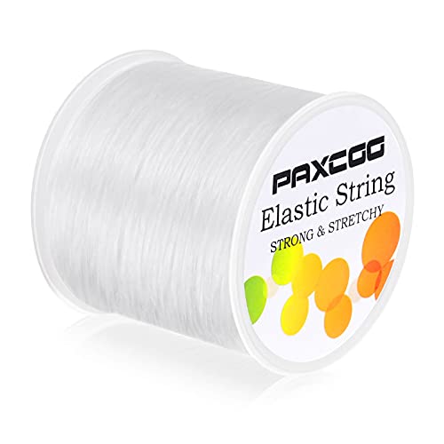 Paxcoo 1 mm elastische Armbandschnur, Stretch-Perlenschnur für Schmuckherstellung und Armbandherstellung, Weiß von PAXCOO