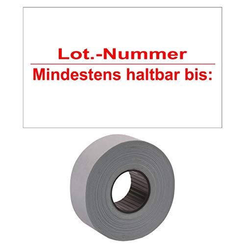 1.100 Etiketten rechteckig 26x16mm weiß "Lot-Nummer/Mindestens haltbar bis" permanent (1 Rolle) | PB-Onlinehandel von PB-Onlinehandel