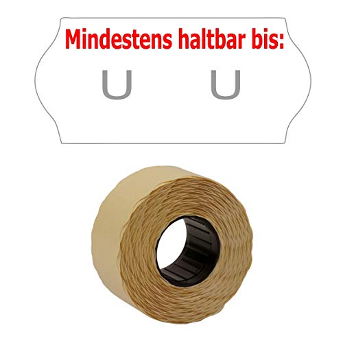 1.500 Preisetiketten 26x12mm für Sato 26 / Samark 26 weiß"Mindestens haltbar bis" permanent (1 Rolle) | PB-Onlinehandel von PB-Onlinehandel