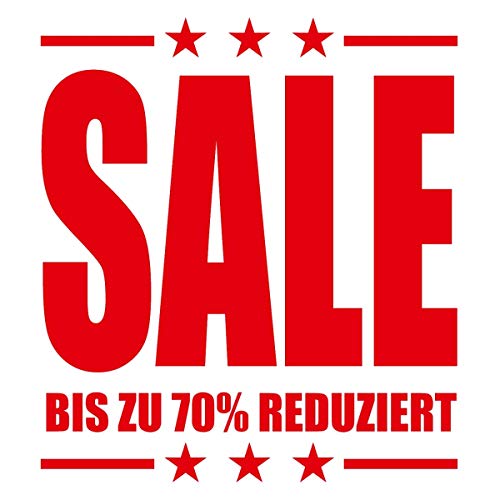 Fensteraufkleber SALE 50x50cm "SALE - bis zu 70% reduziert" | PB-Onlinehandel von PB-Onlinehandel